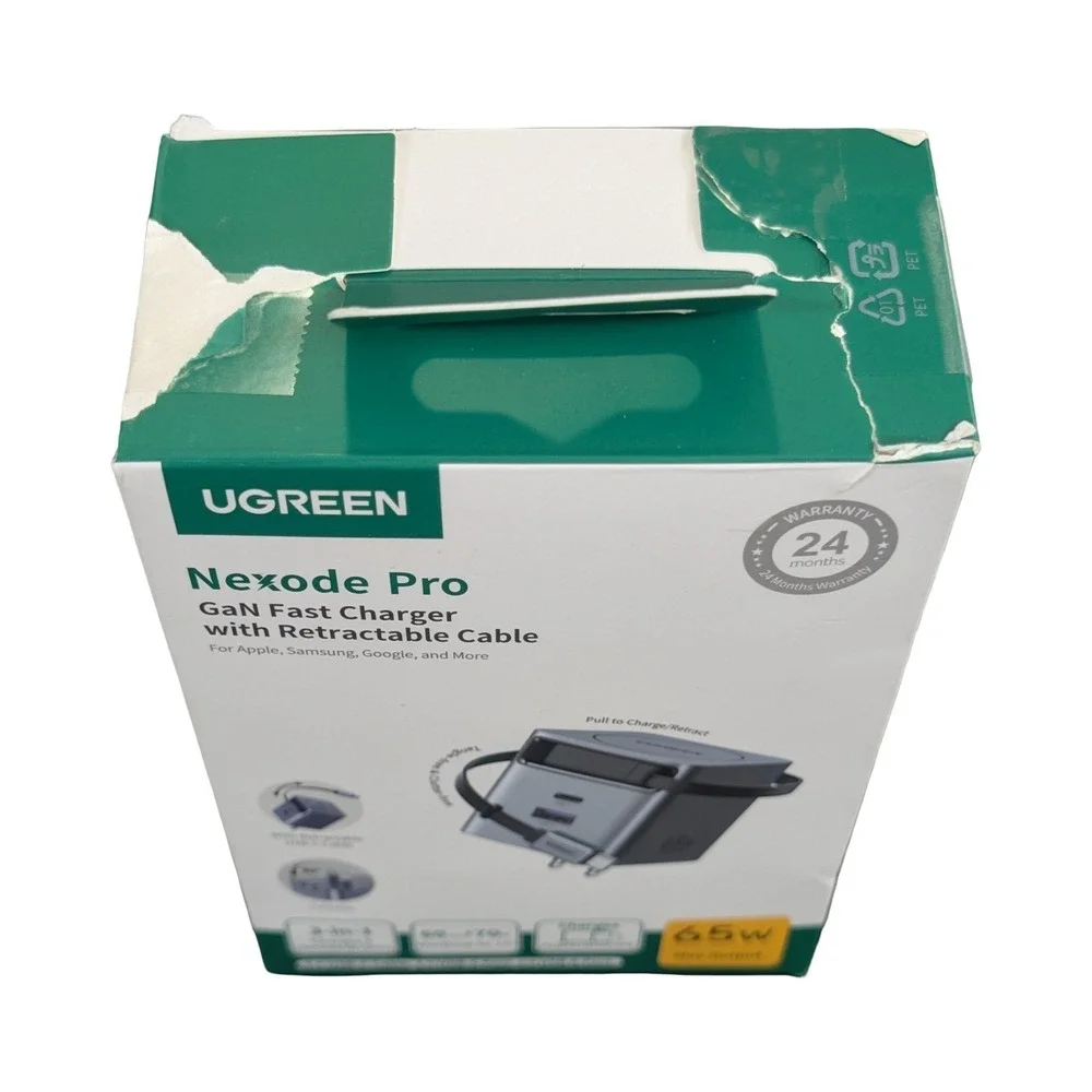 Qq6Ux UGREEN Nexode 65W USB-C Fast Charger Retractable Cable Apple Defect ⬇️⬇️